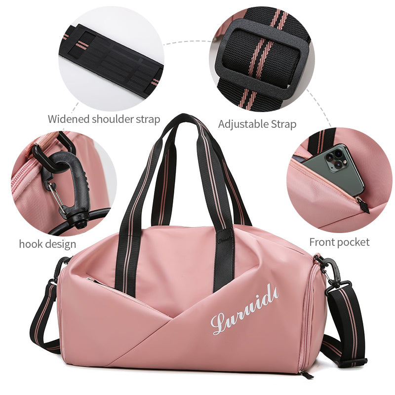 Gym Bag for Men and Women with Wet Pocket & Shoes Compartment - 3 in 1 Sports Duffle Bag - Removable crossbody shoulder strap